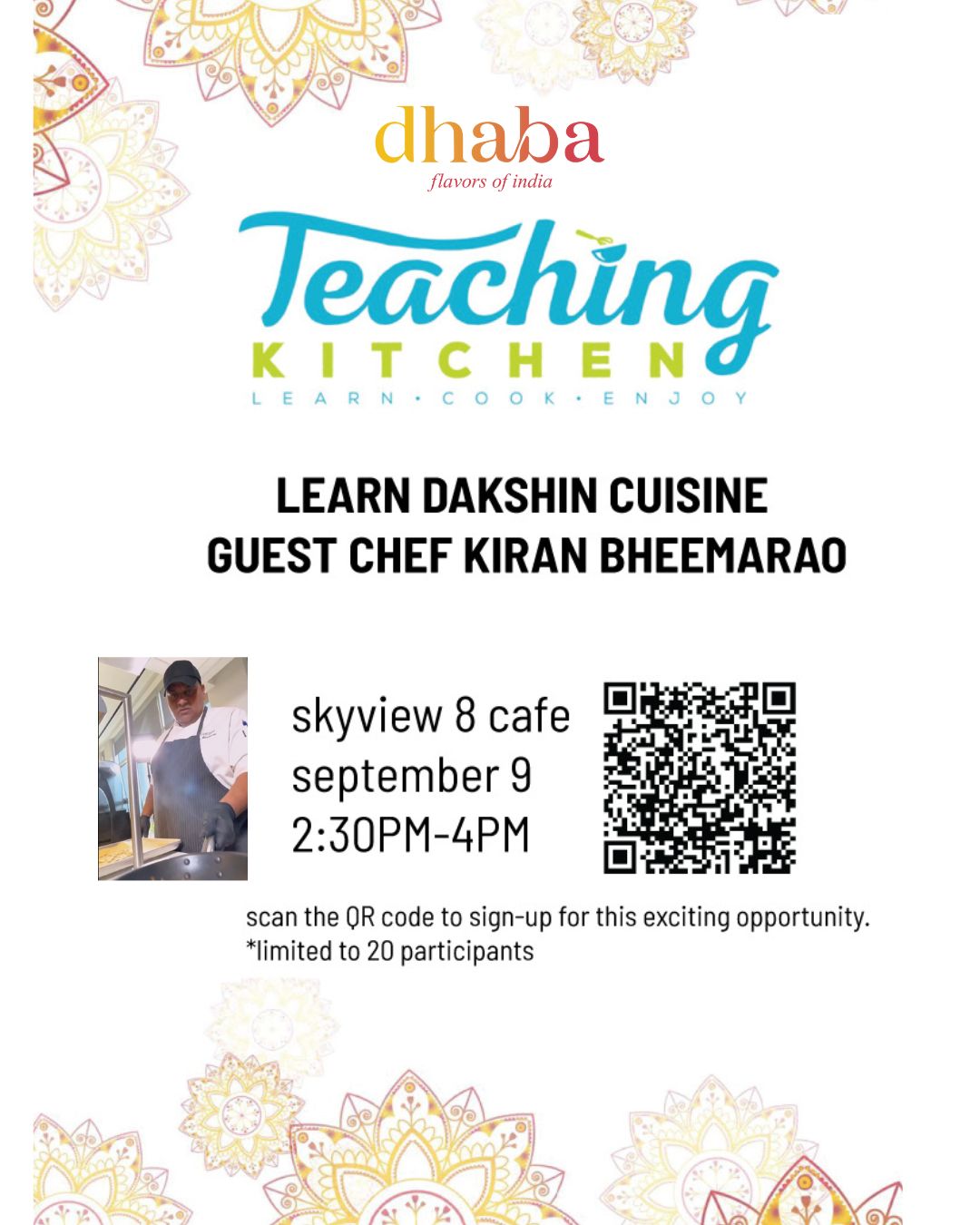 Teaching Kitchen with Chef Kiran Bheemarao